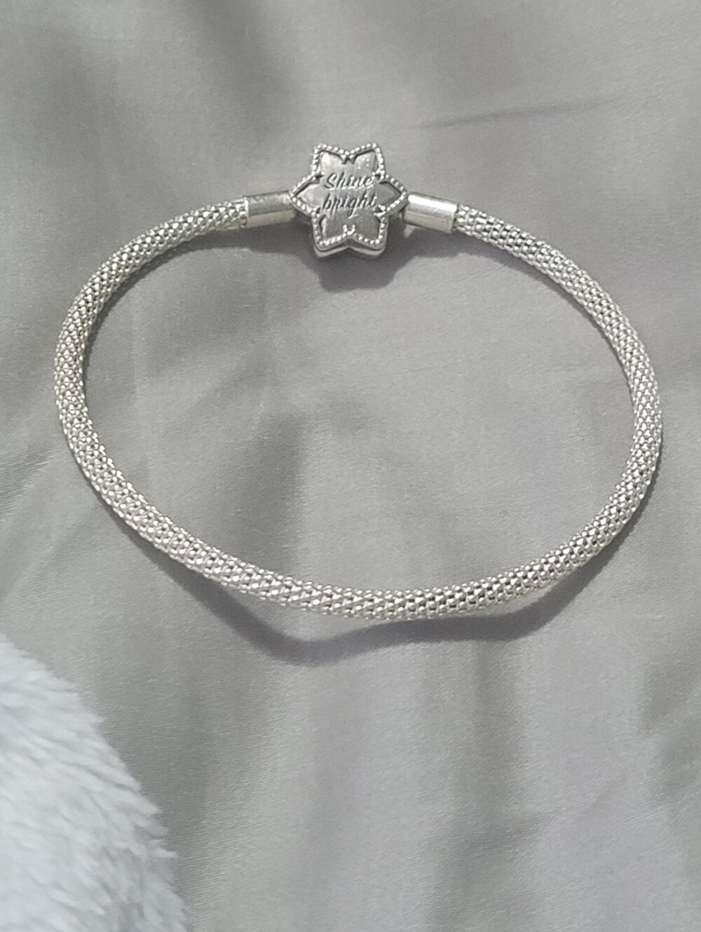 Pandora Limited Edition Sterling Silver Mesh Star Clasp Bracelet